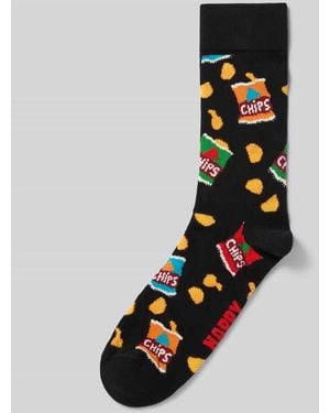 Happy Socks Socken aus Baumwoll-Mix Modell 'CHIPS BAG' - Schwarz
