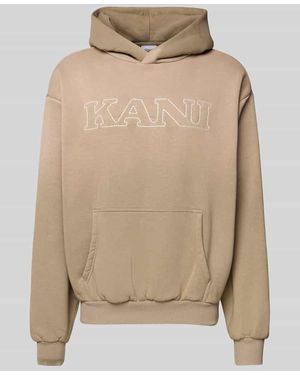Karlkani Regular Fit Hoodie mit Logo-Stitching Modell 'Retro' - Natur