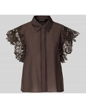 Cph Muse Regular Fit Bluse mit Spitzenbesatz Modell 'MOLLY' - Braun