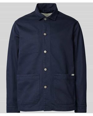 Forét Regular Fit Hemdjacke mit aufgesetzten Taschen Modell 'ROWAN' - Blau
