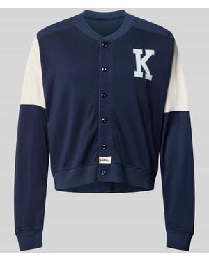 KENZO Strickjacke aus Viskose-Baumwoll-Mix - Blau