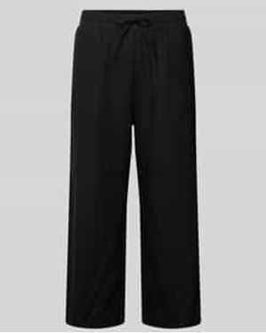 Freequent Wide Leg Broek Met Elastische Band Model 'Lava' - Zwart