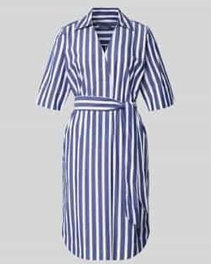 White Label Knie-Lange Overhemdjurk Met Strikceintuur - Blauw