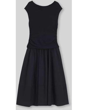 BOSS A-Linien Freizeitkleid aus Viskose-Mix - Schwarz