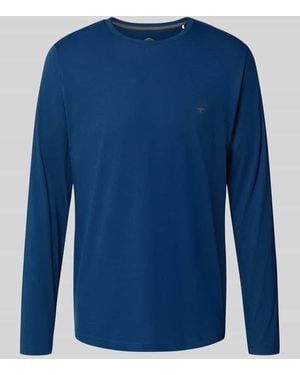 Fynch-Hatton Longsleeve mit Logo-Detail - Blau