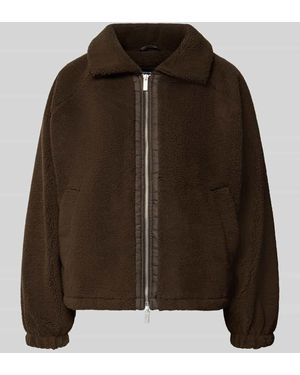PEGADOR Teddyfell-Jacke mit Zweiwege-Reißverschluss Modell 'ENNA' - Braun