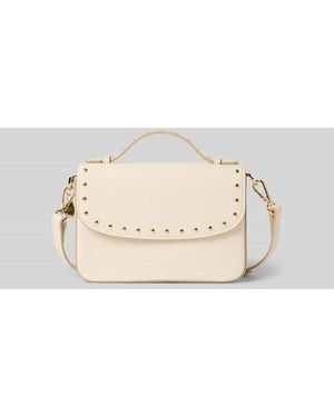 SEIDENFELT Handtasche mit Tragehenkel und Nieten Modell 'SENJA' - Natur