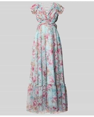 ADLYSH Regular Fit Maxikleid mit floralem Allover-Print - Weiß