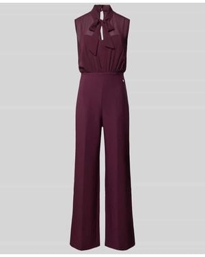 Rinascimento Jumpsuit mit Bundfalten - Lila