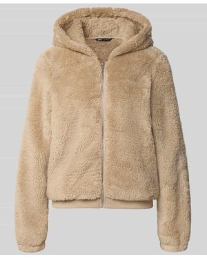 ONLY Regular Fit Teddyjacke mit Kapuze Modell 'NEWANNA' - Natur