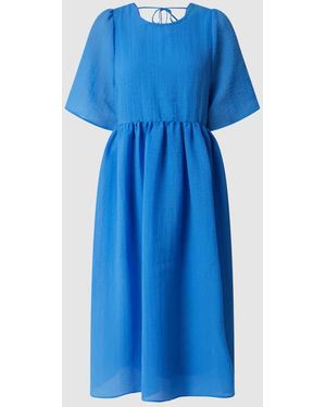 Modström Midikleid Mit Kurzen Ärmeln Modell 'Payton - Blau