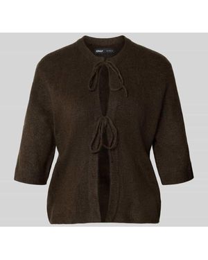 ONLY Regular Fit Strickjacke mit Schnürung Modell 'SIMONI' - Schwarz