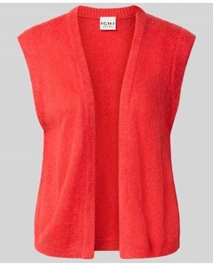 Ichi Strickweste in offener Passform Modell 'BLUSH' - Rot