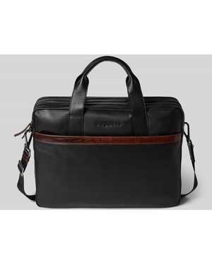 Bugatti Laptoptasche mit abnehmbarem Schulterriemen Modell 'Corso' - Schwarz