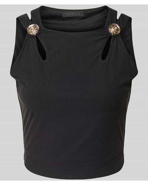 Guess Crop Top mit Cut Outs Modell 'ZAMA' - Schwarz