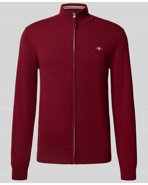 GANT Strickjacke mit Reißverschluss - Rot