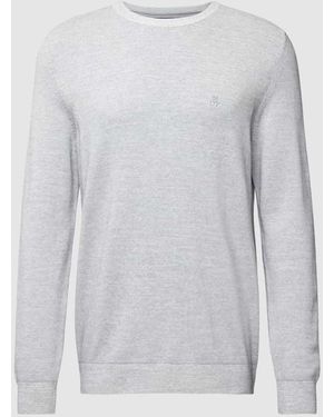 Marc O' Polo Strickpullover Mit Label-Stitching - Grau