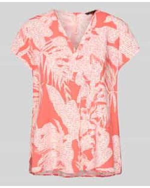 Comma, Blouseshirt Van Viscose Met V-hals - Roze