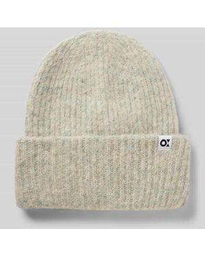 Opus Beanie mit Label-Detail Modell 'Afello' - Natur