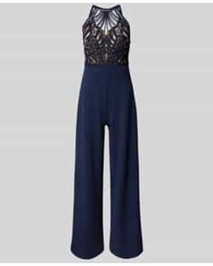 Lipsy Jumpsuit Met Gehaakt Kant - Blauw