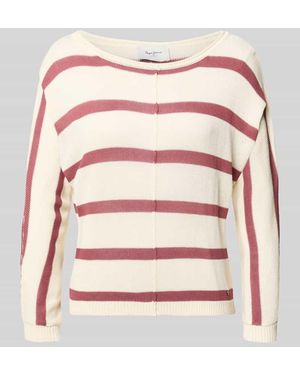Pepe Jeans Boxy Fit Strickpullover aus Viskose-Mix Modell 'ALBERTA' - Pink