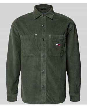 Tommy Hilfiger Relaxed Fit Cordhemd aus reiner Baumwolle - Grün