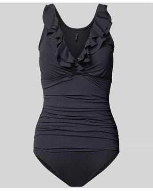 Ralph Lauren Badeanzug mit Volants - Blau
