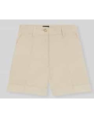 BOSS Relaxed Fit Short Van Katoenmix Model 'Tanessa-D' - Naturel