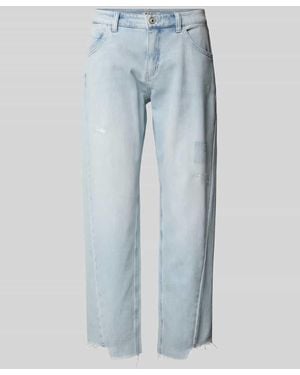 M·a·c Straight Fit Jeans mit seitlichen Ziernähten Modell 'Aleksa' - Blau
