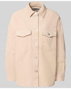ONLY Loose Fit Hemdjacke aus reiner Baumwolle Modell 'TIGGY' - Natur