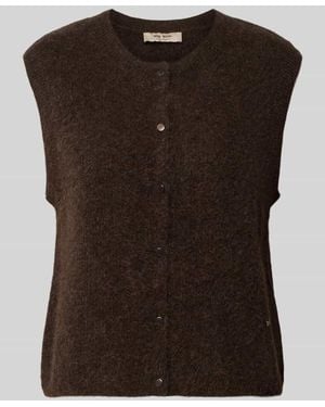 Mos Mosh Regular Fit Cardigan aus elastischem Alpaka-Mix mit Knopfleiste - Schwarz