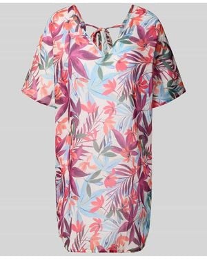 Lascana Tunika mit V-Ausschnitt im Allover-Look - Pink