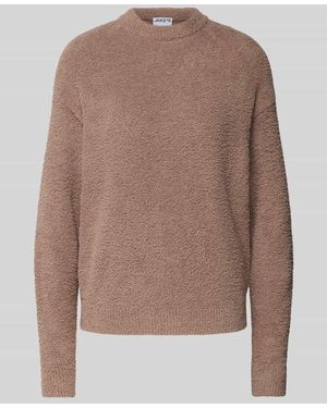 Jake*s Strickpullover mit überschnittenen Schultern - Braun