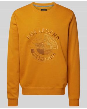PME LEGEND Sweatshirt mit Label-Stitching - Orange