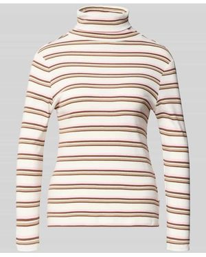 S.oliver Slim Fit Rollkragenpullover aus reiner Baumwolle - Natur