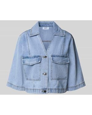 Moves Jeansbluse mit Pattentaschen Modell 'Amarie' - Blau