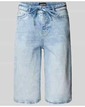 Pieces Loose Fit Korte Jeans Van Katoenmix, Model 'Selma' - Blauw