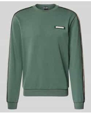 EA7 Sweatshirt Met Label-Details En Ronde Hals - Groen