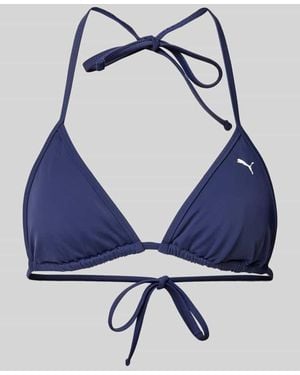 PUMA Bikini-Oberteil Mit Logo-Print - Blau