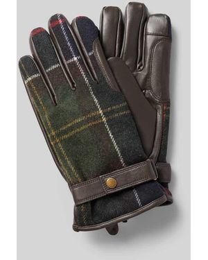 Barbour Handschuhe aus Wolle mit Lederriegel - Grau