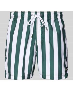 Shiwi Regular Fit Badehose mit Label-Patch - Blau