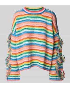 Kujten Gebreide Pullover Van Kasjmier Met Franjes - Grijs