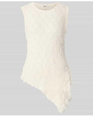 ONLY Slim Fit Top mit asymmetrischem Bund Modell 'LIVA' - Weiß