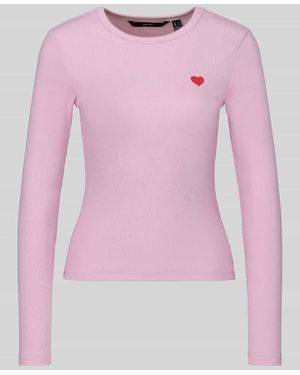 Vero Moda Langarmshirt mit kleinem Herz-Detail - Pink