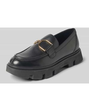 Geox Loafers aus Leder mit profilierter Sohle Modell 'VILDE' - Schwarz