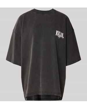 Karo Kauer Oversized T-Shirt mit Label-Print - Schwarz