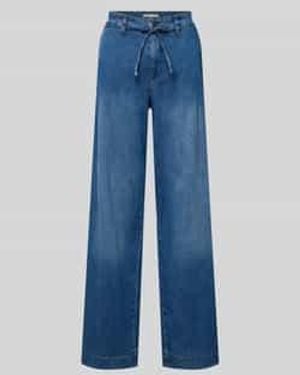 M·a·c Wide Leg Jeans Met Strikceintuur Model 'Wendy' - Blauw