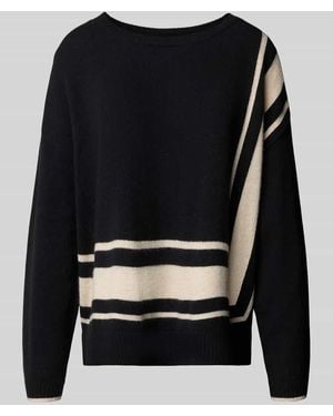 S.oliver Loose Fit Strickpullover aus Woll-Mix - Schwarz
