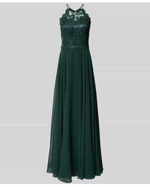 VM VERA MONT Tailliertes Abendkleid mit Spitzenbesatz - Grün