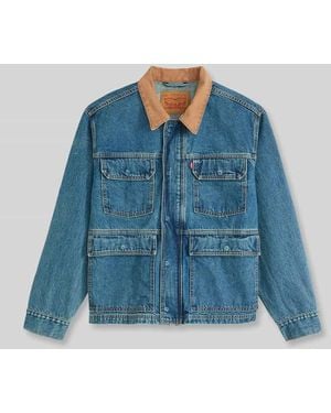 Levi's Relaxed Fit Jeansjacke aus reiner Baumwolle mit Cord-Kragen - Blau